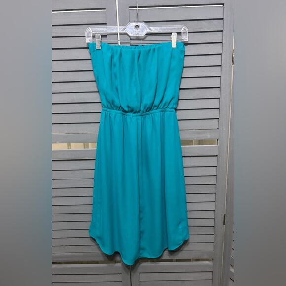 Express Strapless Turquoise Dress Size XS - Picture 3 of 3